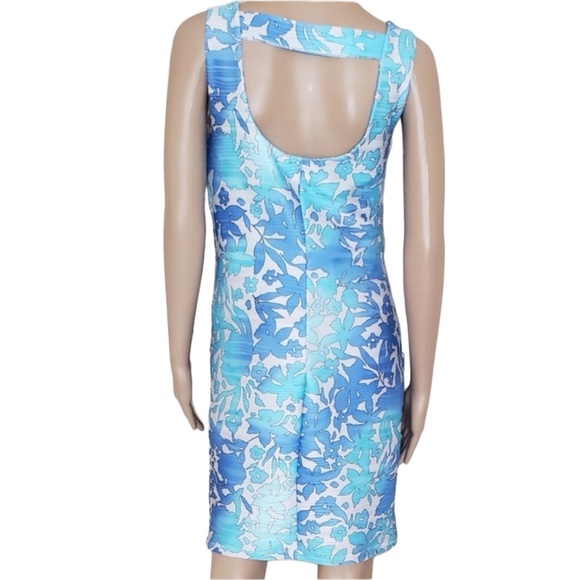 Jennifer Lopez Santorini Escape Ombre Floral Hawaiian Sleeveless Dress PS - Picture 3 of 13